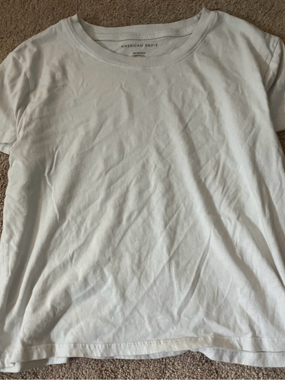 American Eagle Outfitters White Crewneck Men's T-Shirt